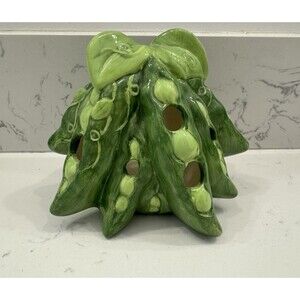 Marex Peas Peapod Tealight Tea Light Holder Ceramic Pea Pod Vintage NEW RARE